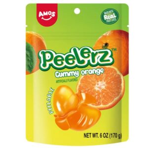 Amos Peelerz Gummy Orange 6oz Peg Bag 12ct